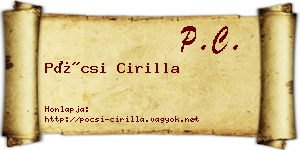Pócsi Cirilla névjegykártya
